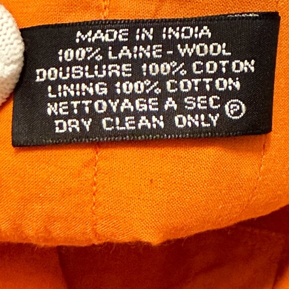 $1395 Authentic HERMES Unisex Orange Wool Leather Shoulder Tote Handbag - Picture 6 of 12